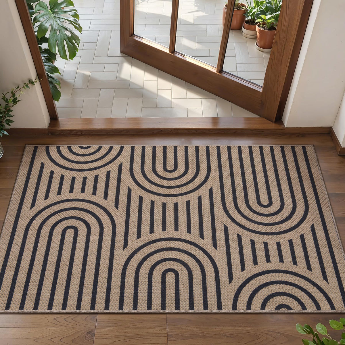Tangsoo Easy Jute 2x3 Small Outdoor Rug,Washable Non-Slip Entryway Door Mat