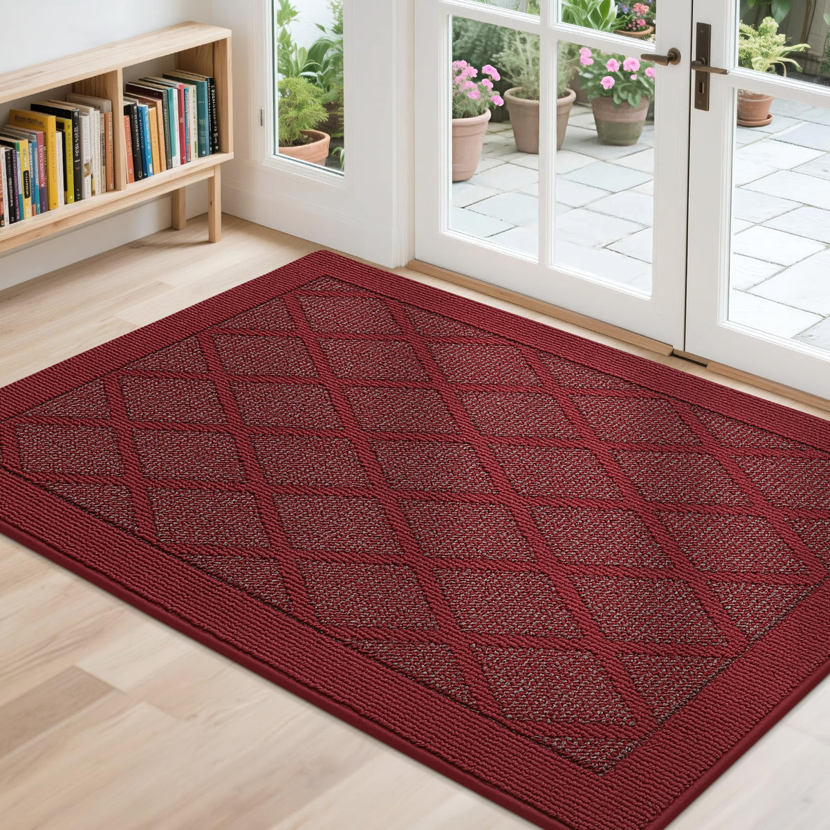 COSY HOMEER Non-Slip Door Mat 20"x32",Entryway Rugs Low Profile,Beige