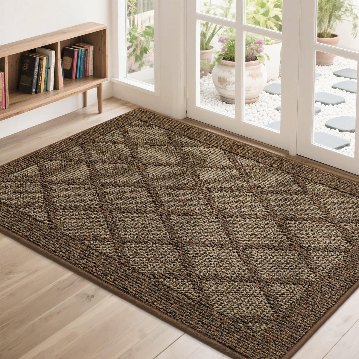 COSY HOMEER Non-Slip Door Mat 20"x32",Entryway Rugs Low Profile,Beige