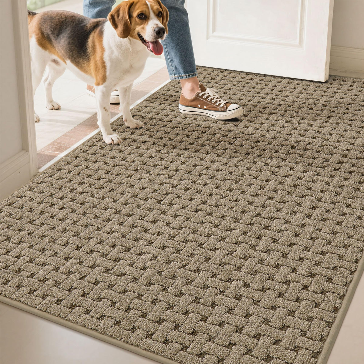 Door Mat Indoor Entrance 36"x60", Non-Slip Entryway Rugs, Blue