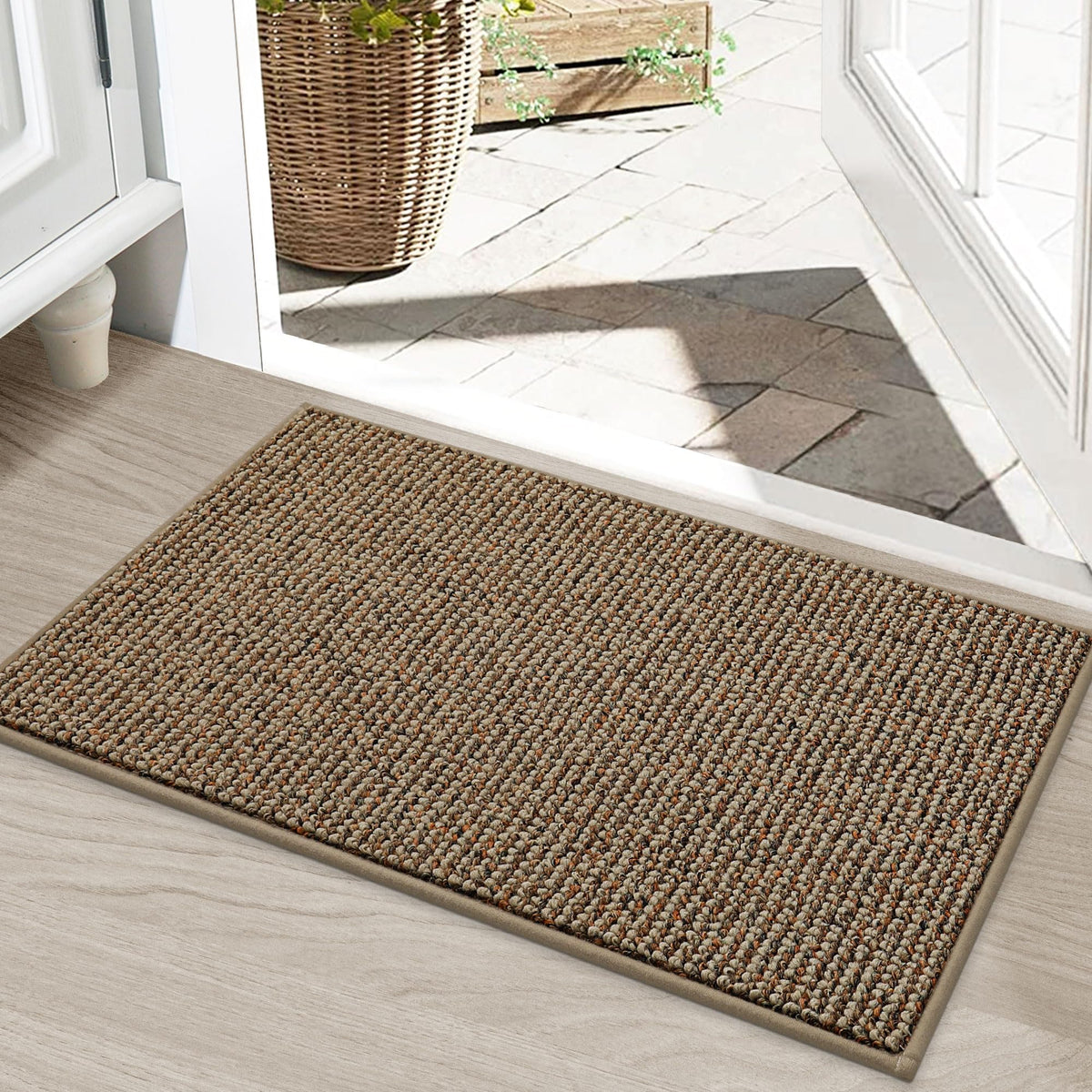 BEQHAUSE Dirt Trapper Door Mat 20" x 32", Non-Slip Washable Doormats, Green