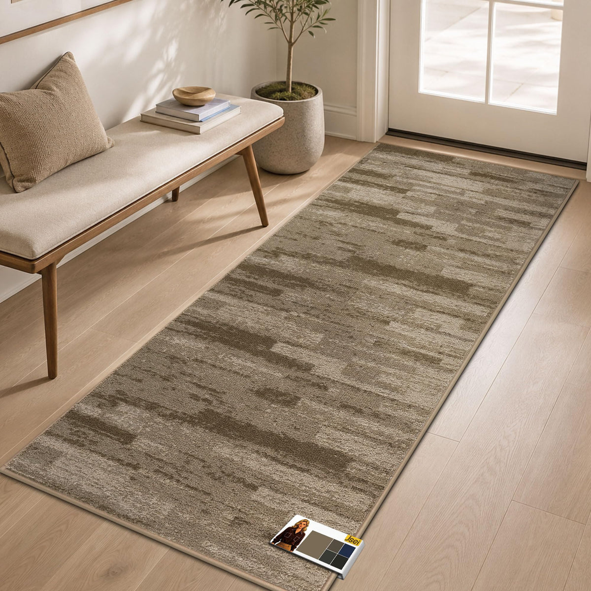 JSEI Dirt Trapper Door Mat 20"x32", Non-Slip Doormat, Blue