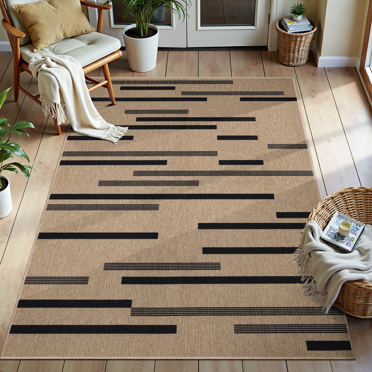 Tangsoo Easy Jute 2x3 Small Outdoor Rug,Washable Non-Slip Entryway Door Mat